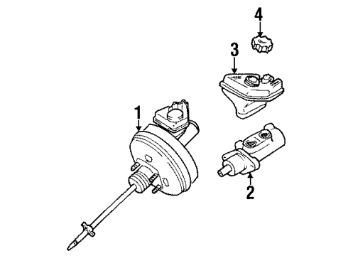 1999 Mercury Cougar Booster Assembly - Brake Diagram for F7RZ-2005-AA