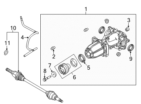 2012 Ford Edge Axle Components - Rear Diagram