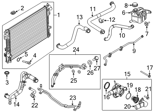 2014 Ford Police Interceptor Utility THERMOSTAT ASY Diagram for 1X4Z-8575-B