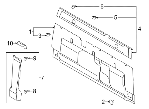 2022 Ford Ranger Interior Trim - Cab Diagram 1 - Thumbnail