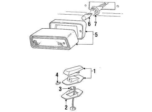 1992 Ford F-350 Roof Lamps Diagram 3 - Thumbnail