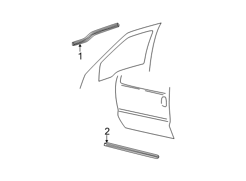 2001 Ford F-250 Super Duty Exterior Trim - Front Door Diagram