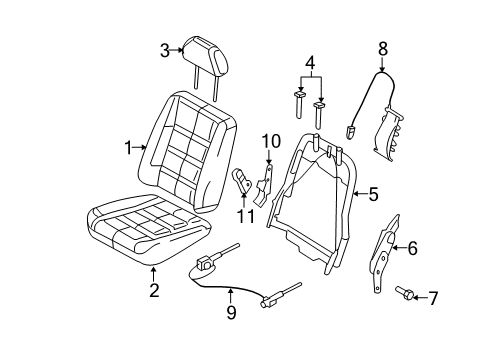 2006 Ford Five Hundred Seat Cushion Cover Assembly Diagram for 5G1Z-5462900-AAB