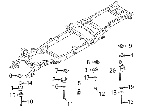 2019 Ford F-350 Super Duty Frame & Components Diagram