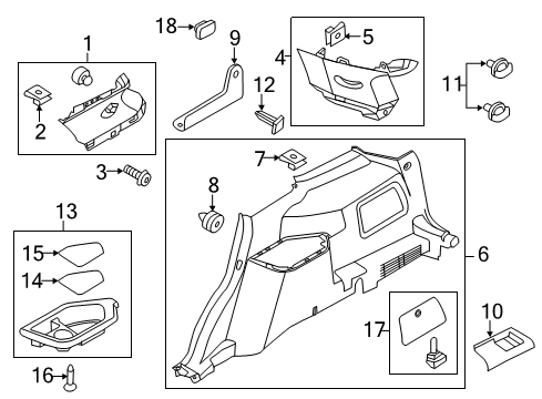 2019 Ford Explorer Interior Trim - Quarter Panels Diagram