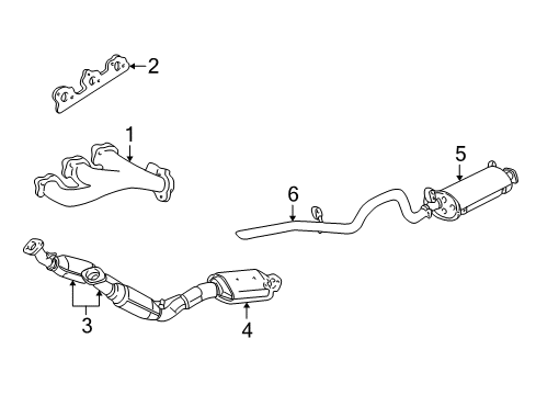 2003 Ford Explorer Sport Exhaust Components, Exhaust Manifold Diagram