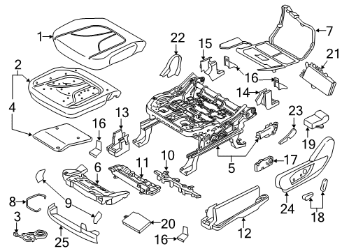 2017 Lincoln MKX Switch Assembly - Power Seat Adjust Diagram for DG9Z-14A701-AAD