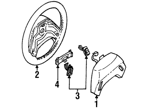 1997 Ford Ranger Steering Wheel & Trim Diagram