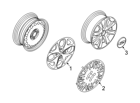 2013 Ford Fiesta Wheel Covers & Trim Diagram