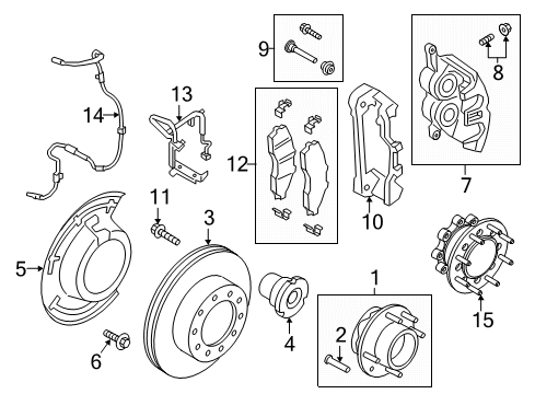 2022 Ford F-250 Super Duty Brake Components Diagram