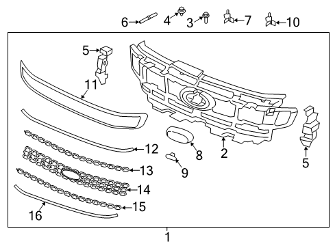 2018 Ford Expedition Grille & Components Diagram