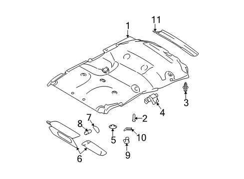 2012 Ford Expedition Visor Assembly - Sun Diagram for CL1Z-7804105-AE