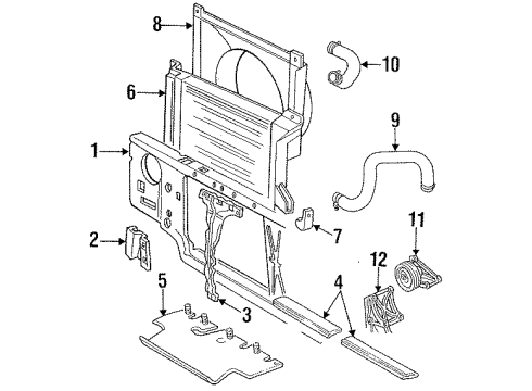 1992 Ford F-350 Shroud - Radiator Fan Diagram for E5TZ-8146-J