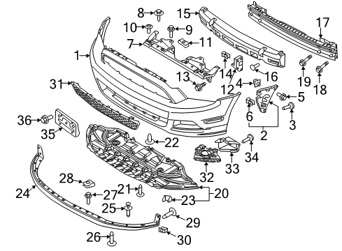 2014 Ford Mustang Front Bumper Diagram