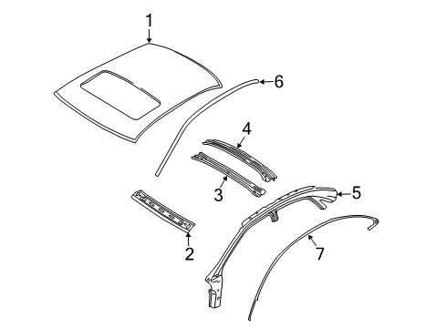 2007 Ford Five Hundred Roof & Components, Exterior Trim Diagram