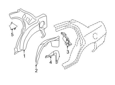 2008 Lincoln Town Car Reinforcement Diagram for 3W1Z-54277A90-AA