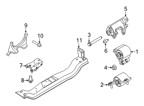 2021 Ford F-350 Super Duty Engine & Trans Mounting Diagram 1 - Thumbnail