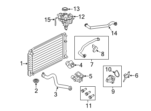 2011 Ford Escape Radiator & Components Diagram 1 - Thumbnail