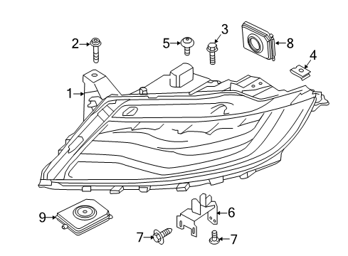 2017 Lincoln MKX Headlamps, Headlamp Washers/Wipers Diagram