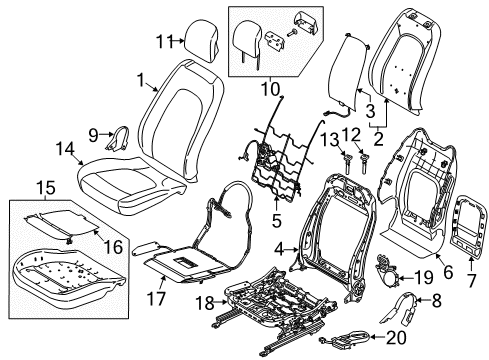 2016 Lincoln MKZ Shield Assembly Diagram for DS7Z-5462187-AAA