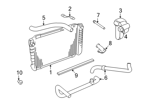 2004 Mercury Marauder Radiator & Components Diagram