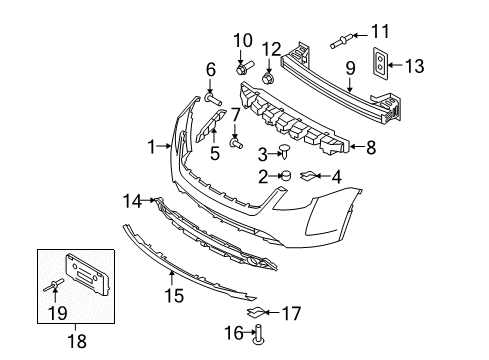 2011 Mercury Milan Grille - Radiator Diagram for AN7Z-8200-CA