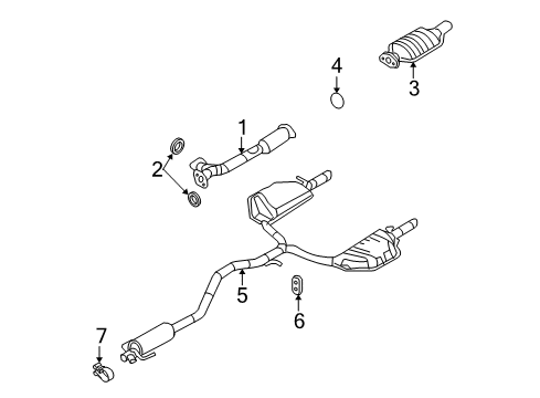 2006 Mercury Milan Exhaust Components Diagram