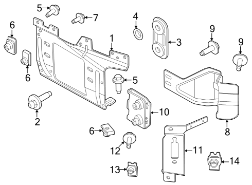 2024 Ford F-250 Super Duty PLATE - BUMPER MOUNTING Diagram for PC3Z-17B984-A