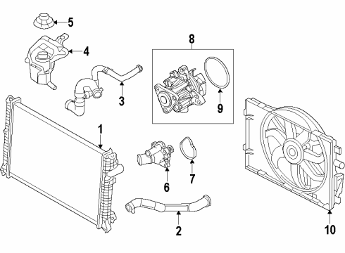 2010 Mercury Milan Cooling System, Radiator, Water Pump, Cooling Fan Diagram