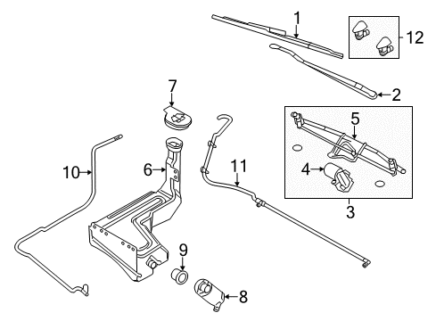 2015 Ford F-350 Super Duty Wiper & Washer Components Diagram