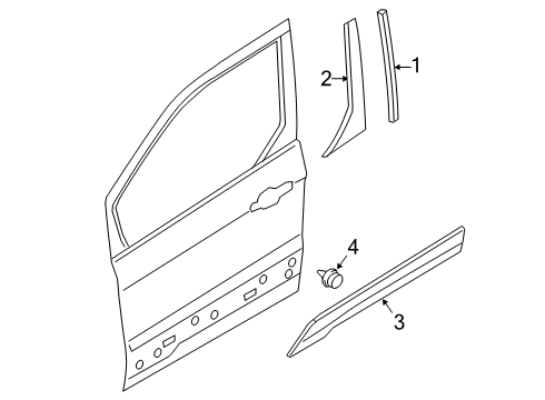 2023 Ford Transit Connect Exterior Trim - Front Door Diagram