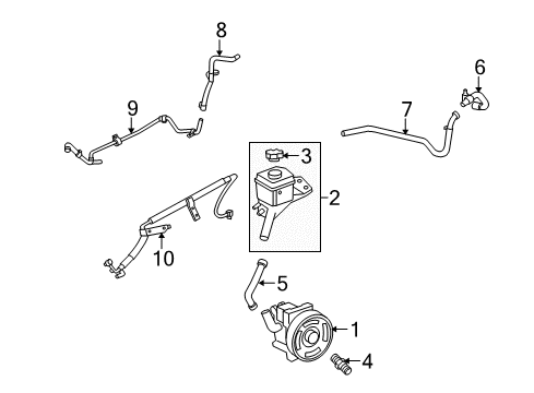 2009 Ford Fusion P/S Pump & Hoses, Steering Gear & Linkage Diagram