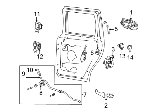 1997 Ford Expedition Rear Door Diagram 2 - Thumbnail