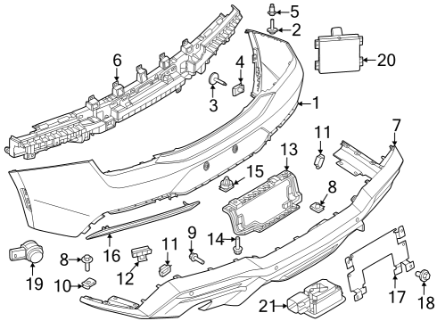 2024 Ford Mustang Bumper & Components - Rear Diagram