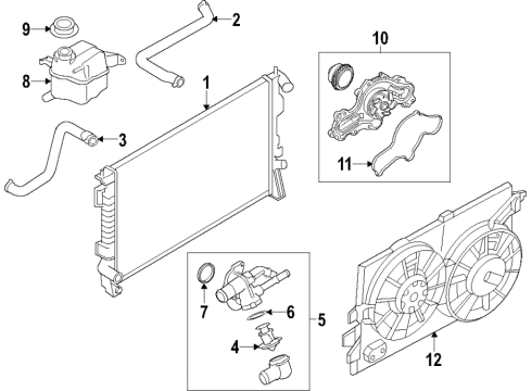 2019 Ford Police Interceptor Utility Cooling System, Radiator, Water Pump, Cooling Fan Diagram 4 - Thumbnail