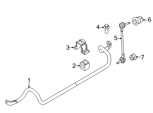 2014 Ford Explorer Stabilizer Bar & Components - Front Diagram