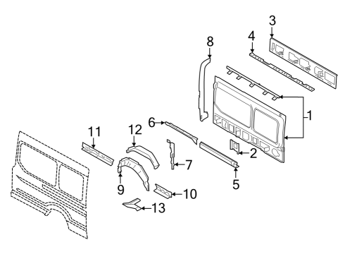 2023 Ford E-Transit Inner Structure - Side Panel Diagram