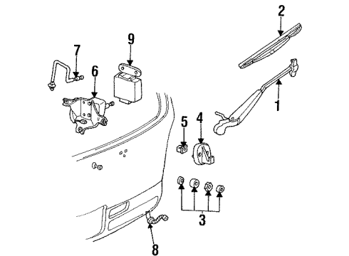 2001 Mercury Villager Wiper Arm Assembly Diagram for YF5Z-17526-AB