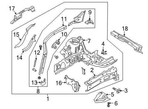 2022 Ford Escape MEMBER - FLOOR SIDE - UPPER Diagram for LX6Z-7810525-F