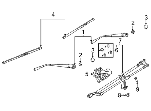 2022 Ford Bronco Wiper Components Diagram