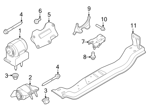 2024 Ford F-250 Super Duty Engine & Trans Mounting Diagram