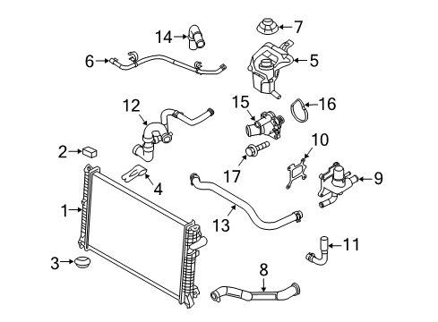 2011 Mercury Milan Radiator & Components Diagram 1 - Thumbnail