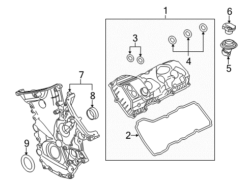 2013 Ford F-150 Valve & Timing Covers Diagram 1 - Thumbnail