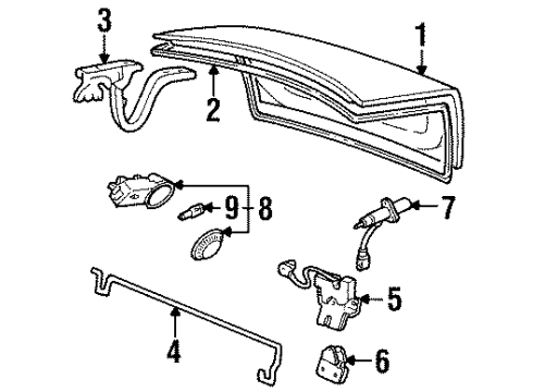 2000 Lincoln Continental Trunk, Body Diagram 2 - Thumbnail