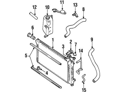 2000 Mercury Villager Tank Assembly - Radiator Diagram for XF5Z-8A080-AA