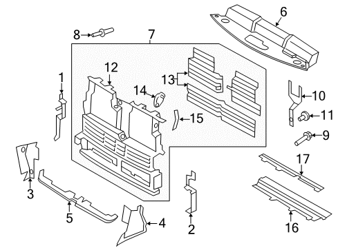 2015 Ford Edge Air Deflector - Radiator Support Diagram