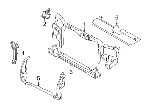 2009 Ford Escape Radiator Support Diagram