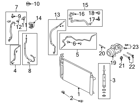 2007 Lincoln MKX A/C Condenser, Compressor & Lines Diagram