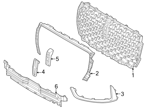 2023 Lincoln Corsair GRILLE - RADIATOR Diagram for PJ7Z-8200-CA