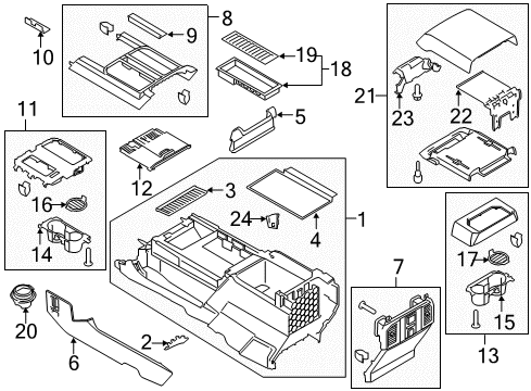 2019 Ford F-150 PANEL - CONSOLE Diagram for JL3Z-1504567-FB